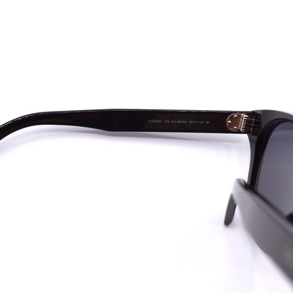 Celine Paris CL40102I 01A Polarized Black Grey Sunglasses 58-17 - Picture 14 of 15
